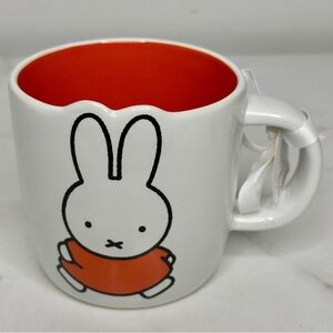 Miffy Bunny Rabbit Figural Mug Kawaii NEW 16 Oz White  Orange